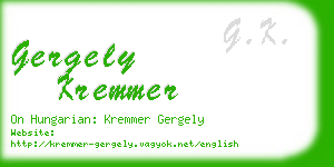 gergely kremmer business card